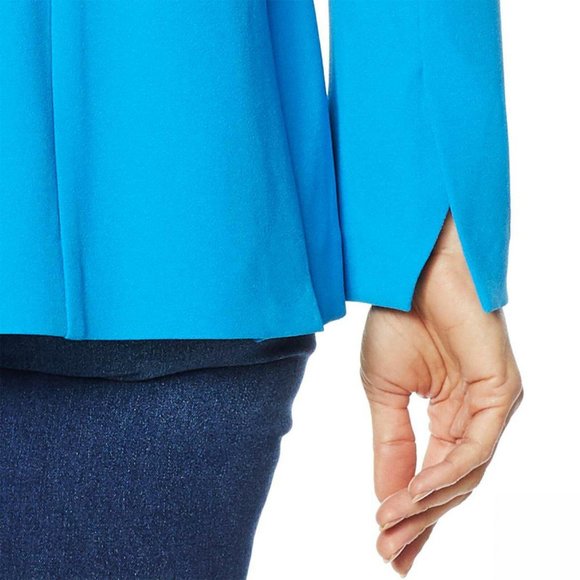 NWT DG2 Stretch Crepe Blazer 3X Blue - Picture 2 of 7